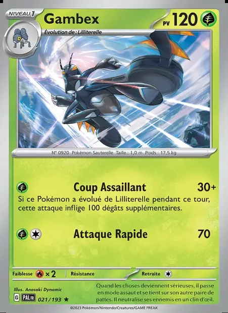 Gambex, carte Pokémon PAL 021 — extension Évolutions à Paldea