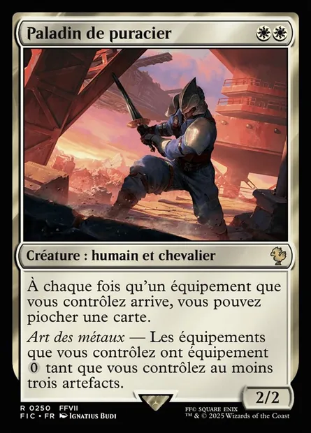 Paladin de puracier, carte Magic FIC 250 — extension Final Fantasy Commander
