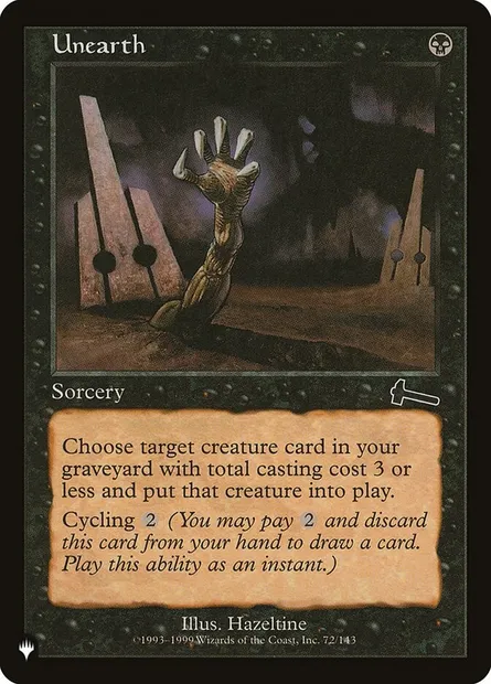 Unearth, Magic card PLST ULG-72 — The List set