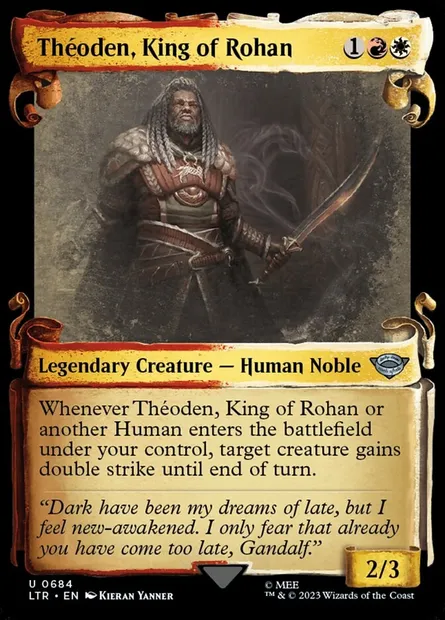 Théoden, roi du Rohan, carte Magic LTR 684 — extension Le Seigneur des Anneaux : chroniques de la Terre du Milieu