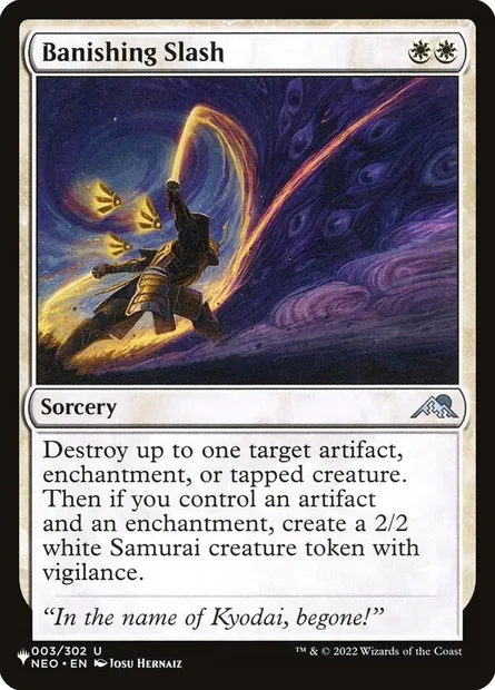 Banishing Slash, Magic card PLST NEO-3 — The List set