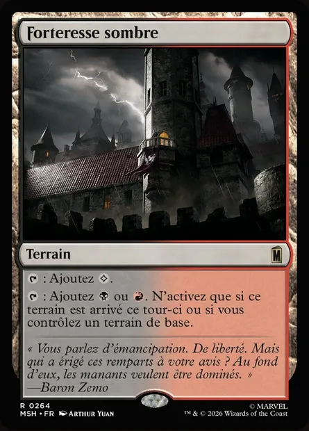Forteresse sombre, carte Magic MSH 264 — extension Marvel Super Heroes