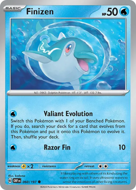 Finizen, Pokémon card OBF 060 — Obsidian Flames set