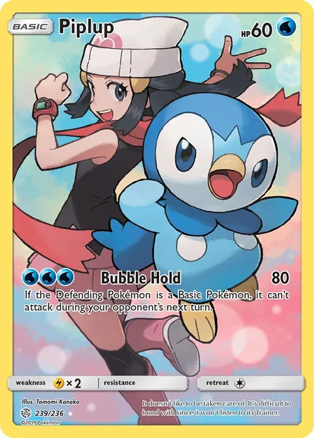 Piplup, Pokémon card CEC 239 — Cosmic Eclipse set