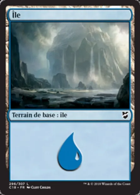 Île, carte Magic C18 296 — extension Commander 2018