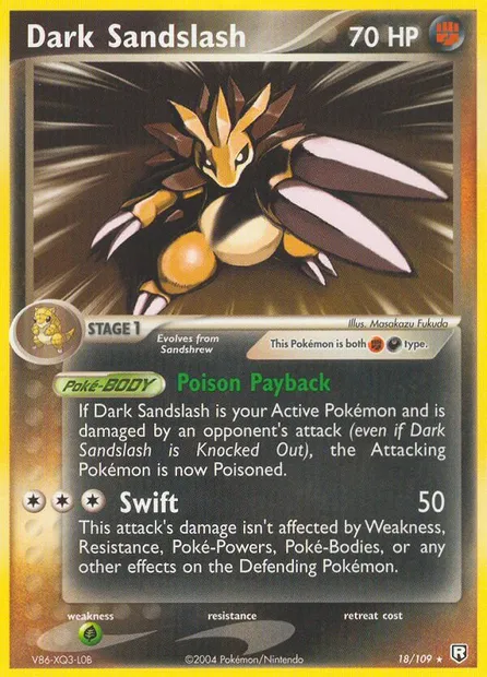 Dark Sandslash, Pokémon card TRR 18 — Team Rocket Returns set