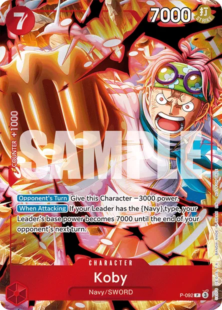 Koby, One Piece card P-092 — Promotion card set