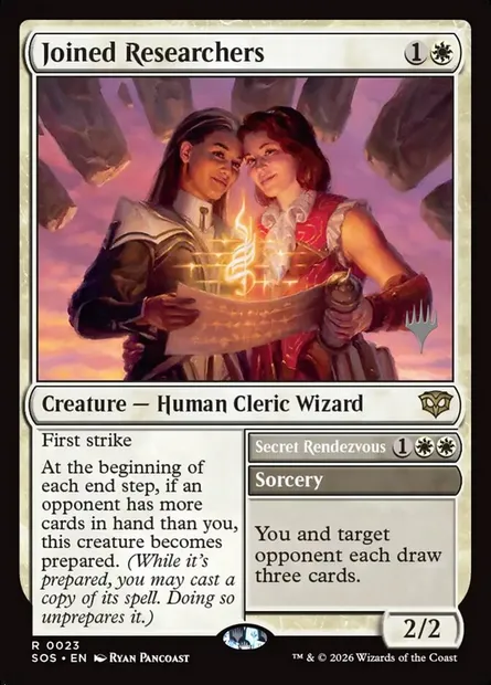 Chercheuses unies // Secret Rendezvous, carte Magic PSOS 23p — extension Secrets of Strixhaven Promos