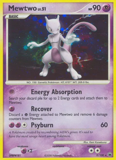 Mewtwo, Pokémon card MD 9 — Majestic Dawn set