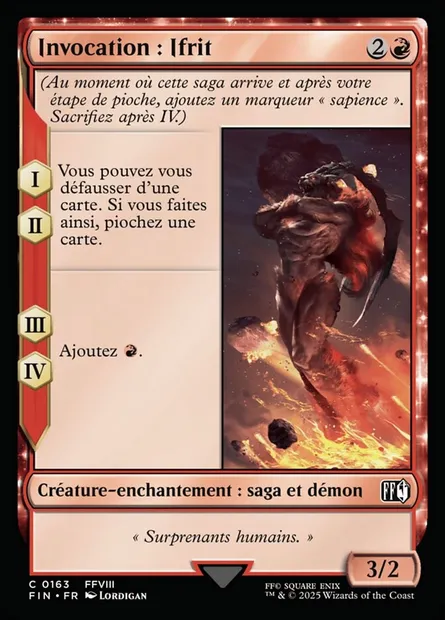 Invocation : Ifrit, carte Magic FIN 163 — extension Final Fantasy