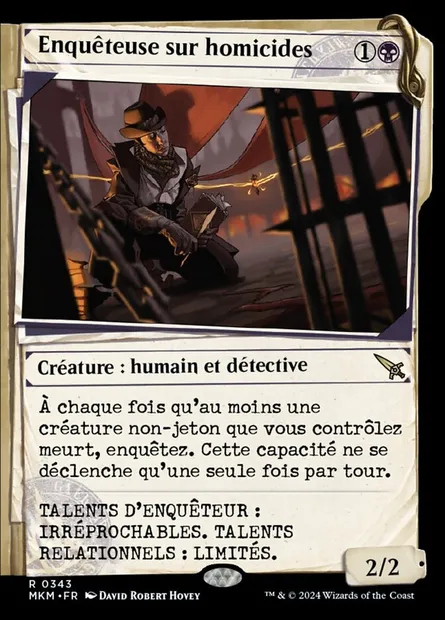 Enquêteuse sur homicides, carte Magic MKM 343 — extension Murders at Karlov Manor