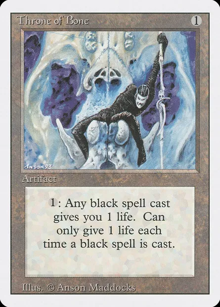 Trône d'os, carte Magic 3ED 279 — extension Revised Edition