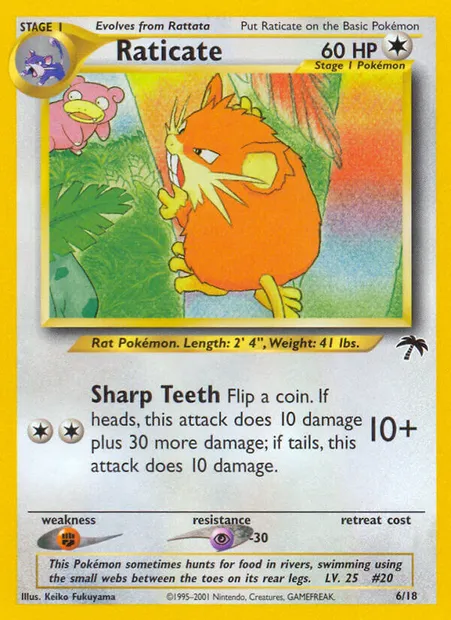 Raticate, Pokémon card SI 6 — Southern Islands set