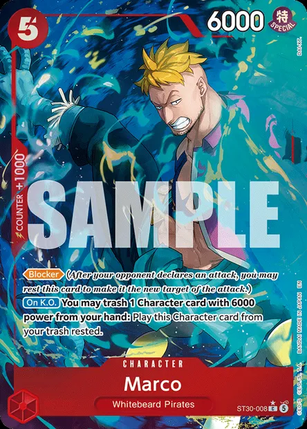 Marco, One Piece card ST30-008 — Luffy & Ace set