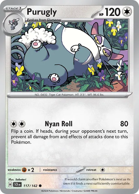 Purugly, Pokémon card SCR 117 — Stellar Crown set