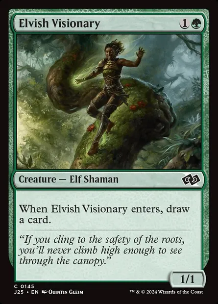 Elvish Visionary, Magic card J25 145 — Foundations Jumpstart set