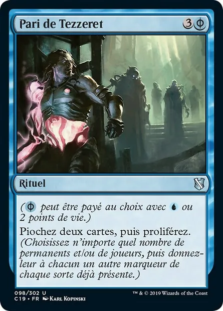Pari de Tezzeret, carte Magic C19 98 — extension Commander 2019
