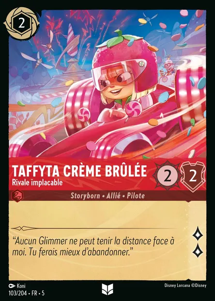 Taffyta Crème Brûlée - Rivale implacable, carte Disney Lorcana CH5-103 — extension Ciel Scintillant