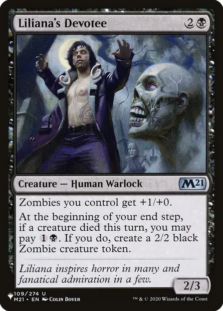 Liliana's Devotee, Magic card PLST M21-109 — The List set