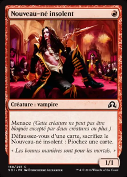 Nouveau-né insolent, carte Magic SOI 168 — extension Ténèbres sur Innistrad