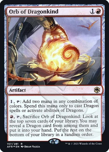 Orbe des dragons, carte Magic PAFR 157a — extension Adventures in the Forgotten Realms Promos
