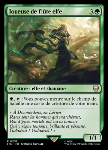 Joueuse de flûte elfe, carte Magic LTC 239 — extension Tales of Middle-earth Commander