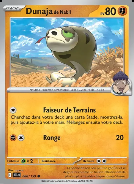 Dunaja de Nabil, carte Pokémon JTG 086 — extension Aventures Ensemble