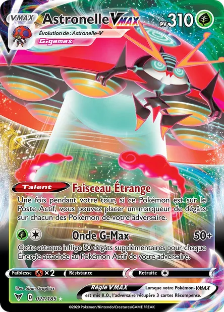 Astronelle VMAX, carte Pokémon VIV 21 — extension Voltage Éclatant