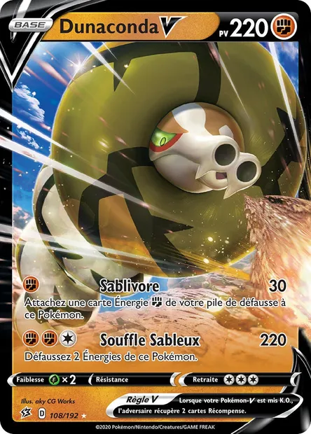 Dunaconda V, carte Pokémon RCL 108 — extension Clash des Rebelles