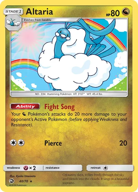 Altaria, Pokémon card DRM 40 — Dragon Majesty set