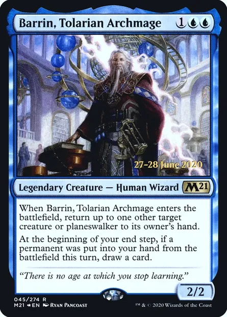 Barrin, archimage tolarian, carte Magic PM21 45s — extension Core Set 2021 Promos