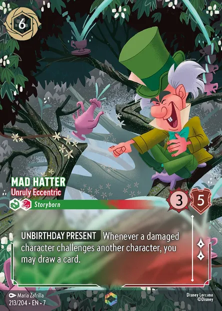 Mad Hatter - Unruly Eccentric, Disney Lorcana card CH7-213 — Archazia's Island set