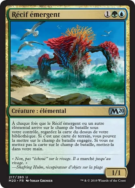 Récif émergent, carte Magic M20 217 — extension Core Set 2020