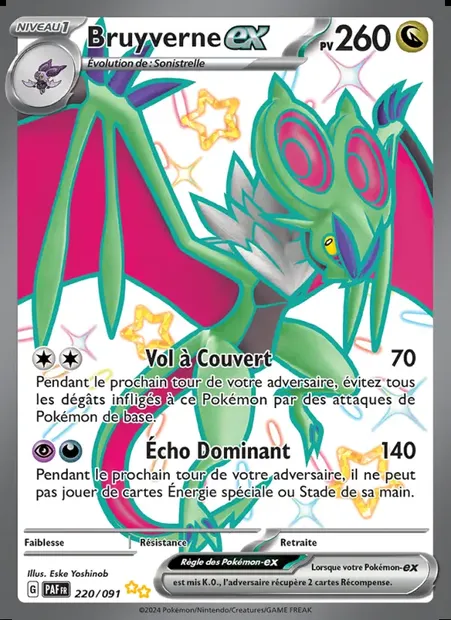 Bruyverne-ex, carte Pokémon PAF 220 — extension Destinées de Paldea