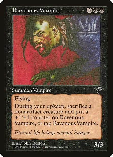 Vampire affamé, carte Magic MIR 136 — extension Mirage