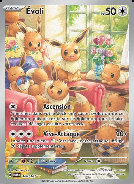 Évoli, carte Pokémon TWM 188 — extension Mascarade Crépusculaire