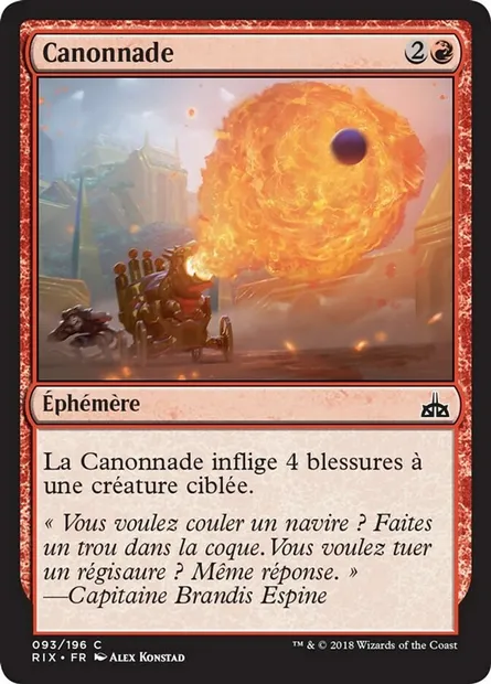 Canonnade, carte Magic RIX 93 — extension Les combattants d'Ixalan