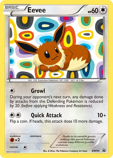 Eevee, Pokémon card BW 94 — BW Black Star Promos set