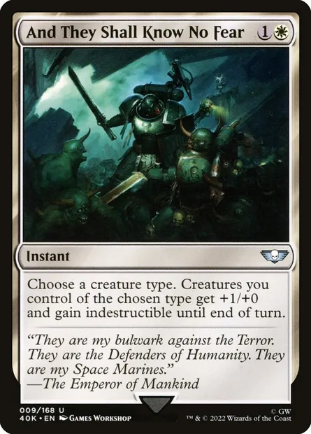 And They Shall Know No Fear, Magic card 40K 9 — Warhammer 40,000 Commander set