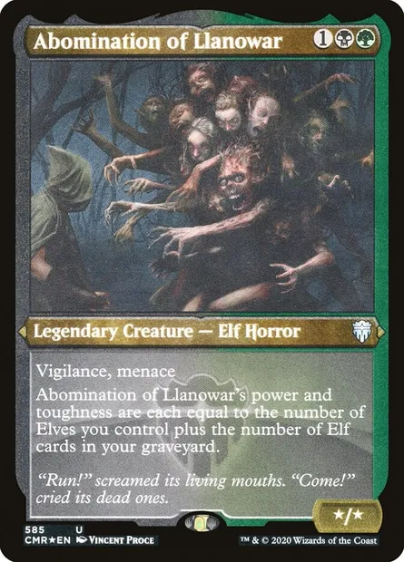 Abomination of Llanowar, Magic card CMR 585 — Commander Legends set