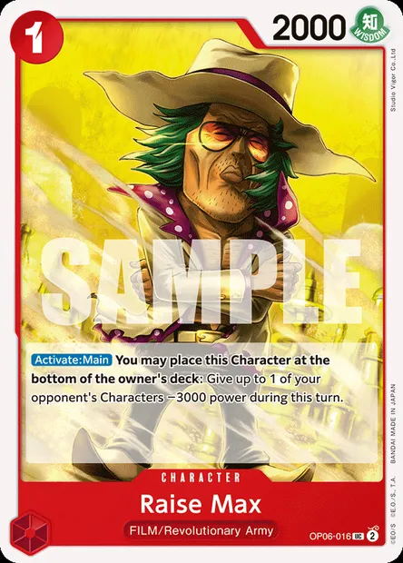 Raise Max, One Piece card OP06-016 — WINGS OF THE CAPTAIN set