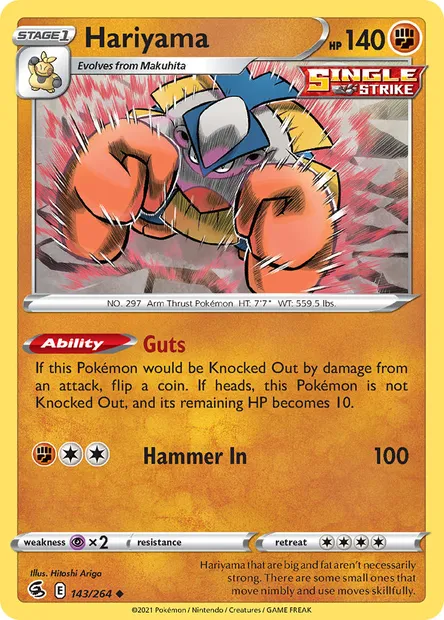 Hariyama, Pokémon card FST 143 — Fusion Strike set