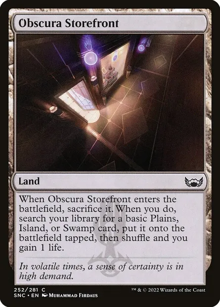 Obscura Storefront, Magic card SNC 252 — Streets of New Capenna set