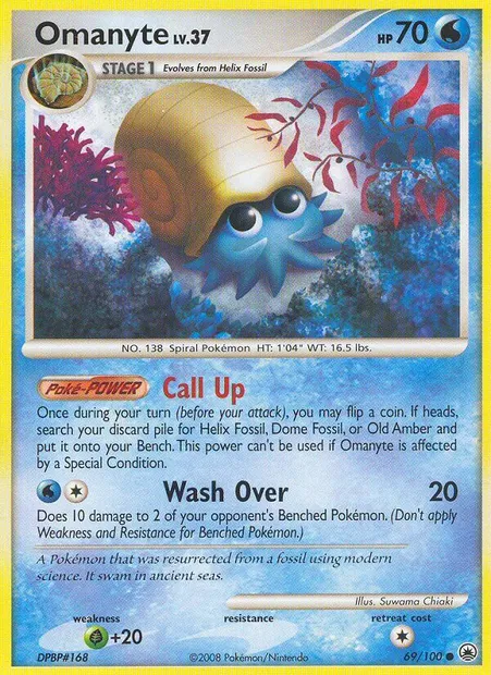 Omanyte, Pokémon card MD 69 — Majestic Dawn set