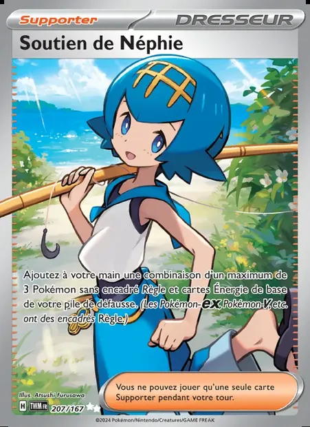 Soutien de Néphie, carte Pokémon TWM 207 — extension Mascarade Crépusculaire
