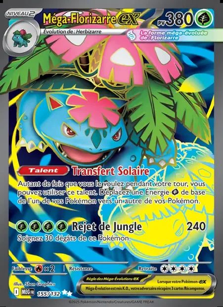 Méga-Florizarre-ex, carte Pokémon MEG 155 — extension Méga-Évolution