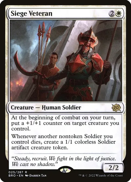 Siege Veteran, Magic card BRO 25 — The Brothers' War set