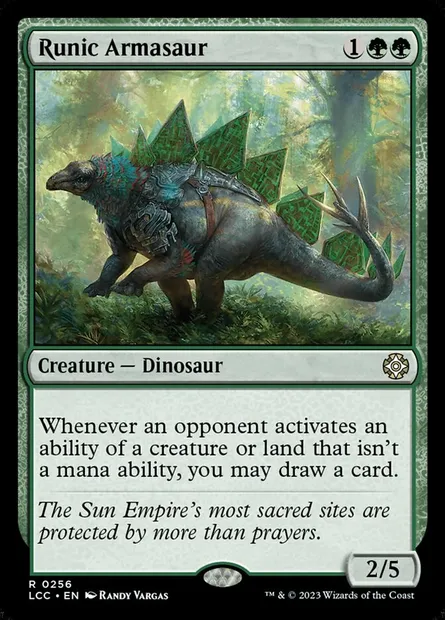 Runic Armasaur, Magic card LCC 256 — The Lost Caverns of Ixalan Commander set