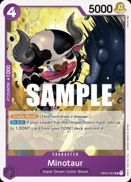 Minotaur, carte One Piece OP02-087 — extension PARAMOUNT WAR