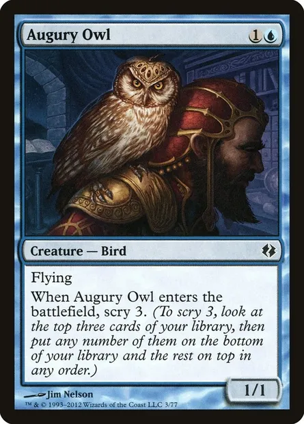 Augury Owl, Magic card DDI 3 — Duel Decks: Venser vs. Koth set